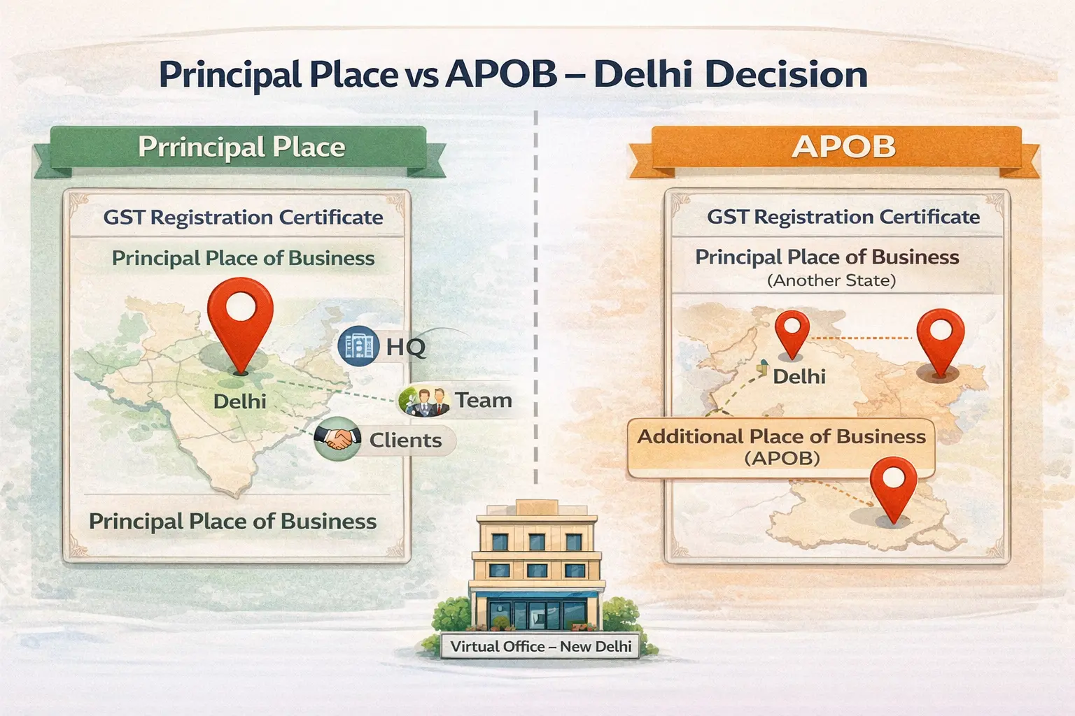 Change Your GST Address to a Virtual Office in Delhi: Amendment & APOB 2026 Guide